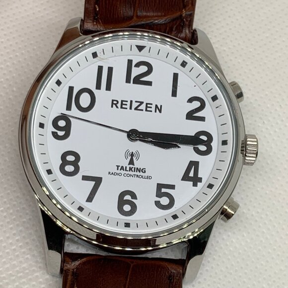 Reizen Talking Atomic Men Watch White Face Black Numbers 42mm running - Picture 3 of 8